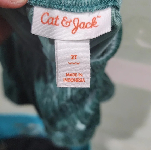 Cat and Jack Green Velour Jumper Skirtall Dress Size 2T - Picture 5 of 7